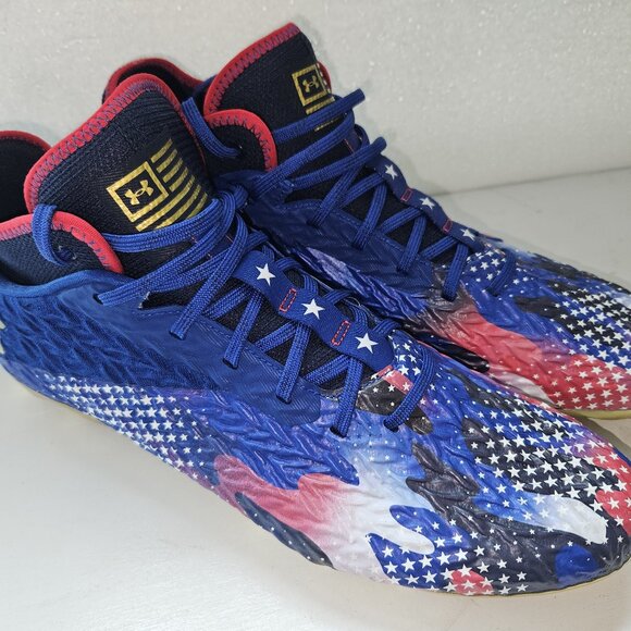 Under Armour Spotlight Clone 4 MC USA Blue Football/Lacrosse Cleats Men\'s 14 New main image 8